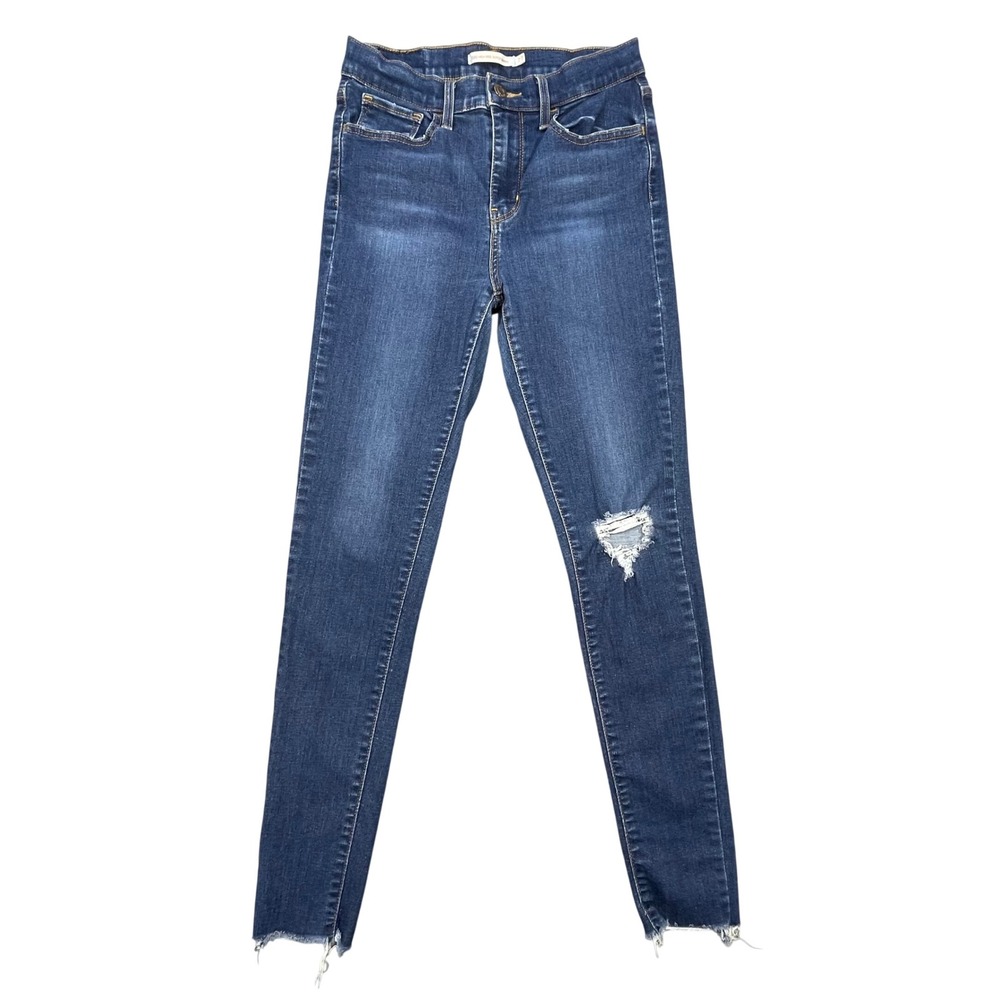 Levi's Blue 720 High Rise Super Skinny Distressed Jeans Womens 27